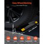 VEVOR Parkstopper Radstopper 2 Stk. (446 x 90 x 32 mm) Einparkhilfe Parkbegrenzung mit Reflektorstreifen, Parkplatzsperre aus PP für Autos Lieferwagen Lkw, Radführungsblock, Parkplatzbegrenzung
