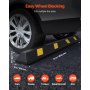 VEVOR Parkstopper Radstopper 2 Stk. 184 x 16 x 11 cm Einparkhilfe Parkbegrenzung mit Reflektorstreifen, Parkplatzsperre aus Gummi für Autos Lieferwagen Lkw, Radführungsblock, Parkplatzbegrenzung