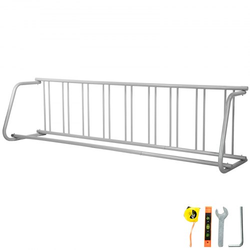 VEVOR 111" Länge Boden-Fahrradständer, Aufstellständer, Radständer, 9 Halter Ganzstahl-Gitter-Fahrradständer, einseitiger Lagerständer für Garagen Straßen Höfe