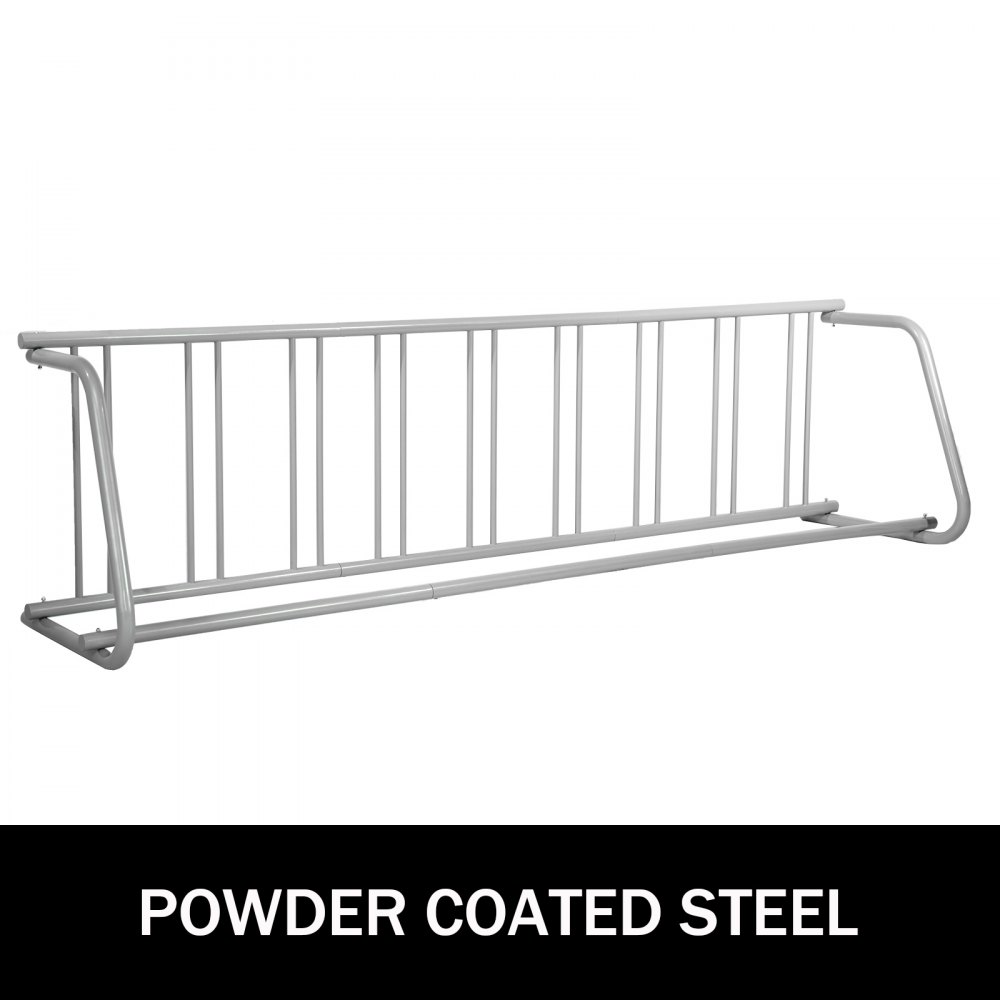 VEVOR 111" Length Floor-Mounted Bicycle Rack, Freestanding Bike Stand, 9 Holders, All-Steel Mesh Bicycle Rack, Single-Sided Storage Stand for Garages, Streets, and Yards