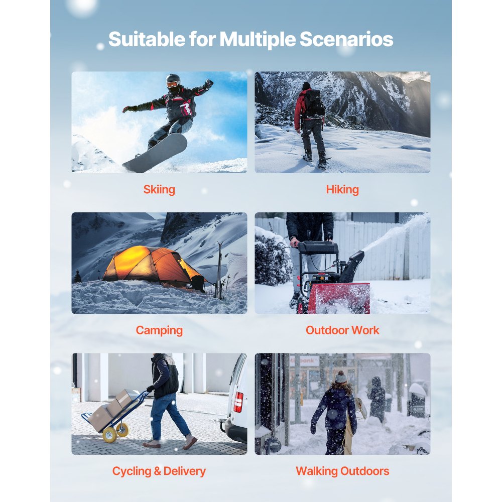 VEVOR beheizte Weste für Herren, elektrische Heizweste mit 16000 mAh Akku & 8 Heizzonen, wiederaufladbare Winterweste mit 3 Stufen, für Outdoor Wandern Camping Angeln Skifahren, Größe L