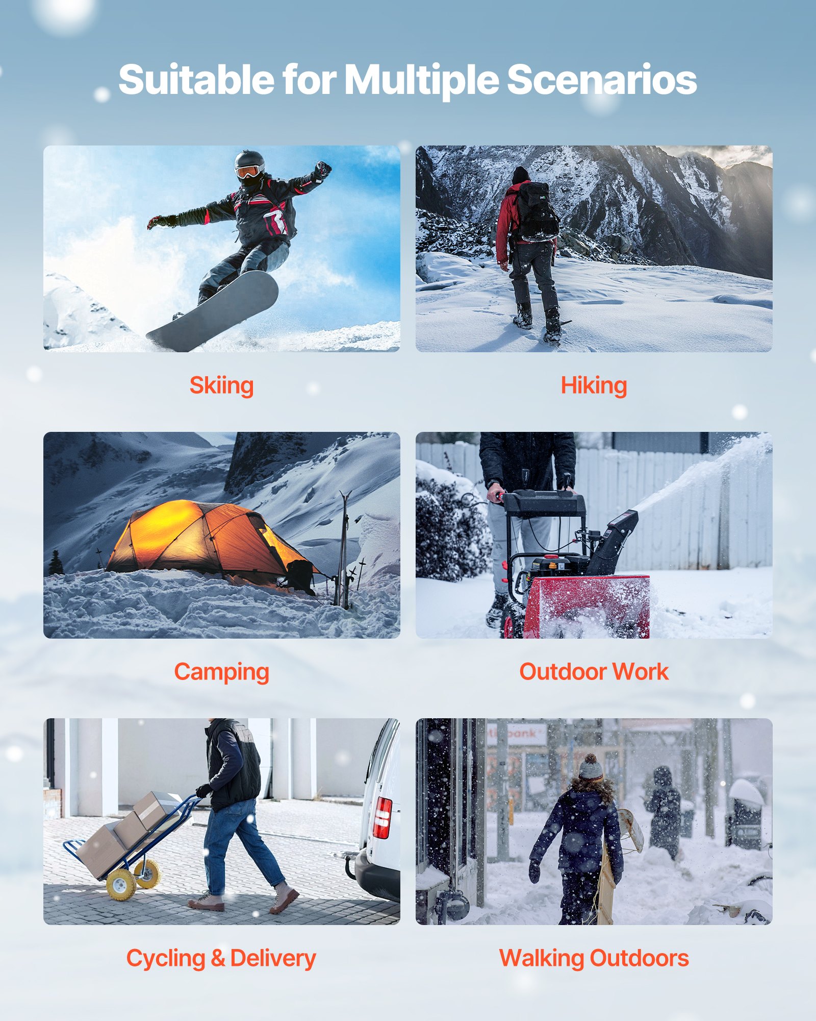 VEVOR beheizte Weste für Herren, elektrische Heizweste mit 16000 mAh Akku & 8 Heizzonen, wiederaufladbare Winterweste mit 3 Stufen, für Outdoor Wandern Camping Angeln Skifahren, Größe M