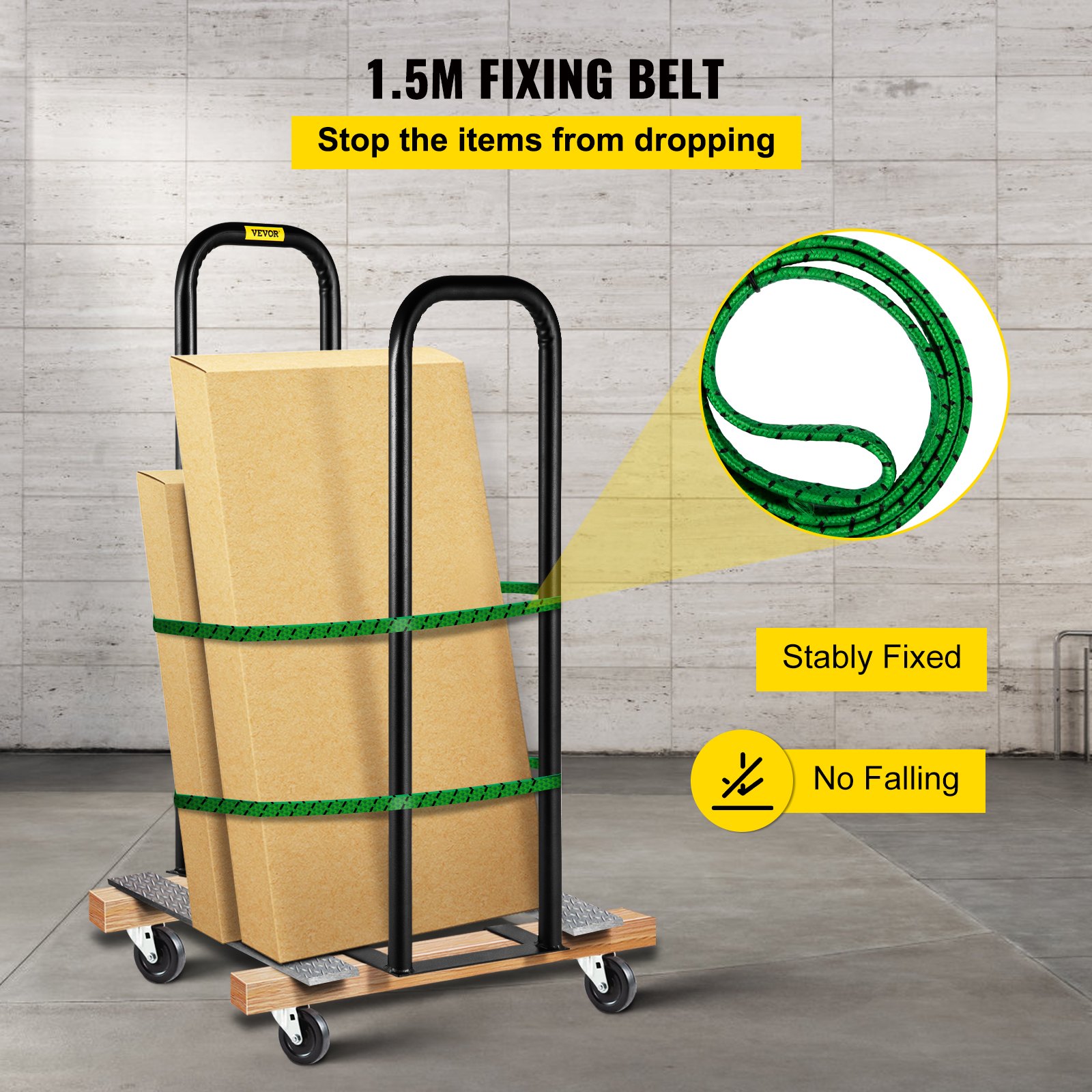 VEVOR Dolly-Konverter, 33 cm Breite x 97 cm Höhe, Stahl-Konverterarme, 137 kg  Kapazität, Transportwagen, Panel-Dolly-Handhabungsausrüstung