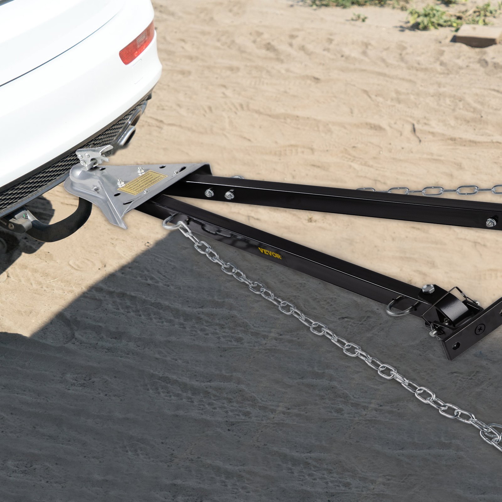 VEVOR Anhängerkupplung 2268 kg Anhängelast mit Kettenstoßstangenmontierte Universal-Anhängerkupplung aus pulverbeschichtetem Stahl mit verstellbarer Breite von 28–108 cm ideal für Wohnmobil-Anhänger