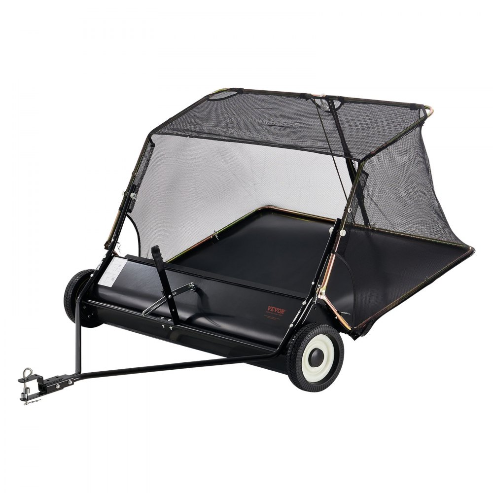 VEVOR Rasenkehrmaschine, 132 cm Kehrbreite, Laubkehrmaschine mit verstellbare Kehrhöhe, Rasenkehrer mit 736 L, Laubkehrer, Anhänge-Kehrmaschine für Rasentraktor, Garten, Hof, Rasenpflege