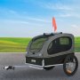 VEVOR Hundeanhänger 40 kg Fahrradanhänger Kohlenstoffstahl + 600D Oxford-Gewebe + PP faltbar 1440 x 720 x 779 mm als Anhänger Gefaltete Größe 760 x 560 x 195 mm Schwarz&Grau