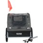 VEVOR Hundeanhänger 40 kg Fahrradanhänger Kohlenstoffstahl + 600D Oxford-Gewebe + PP faltbar 1440 x 720 x 779 mm als Anhänger Gefaltete Größe 760 x 560 x 195 mm Schwarz&Grau