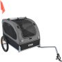 VEVOR Hundeanhänger 40 kg Fahrradanhänger Kohlenstoffstahl + 600D Oxford-Gewebe + PP faltbar 1440 x 720 x 779 mm als Anhänger Gefaltete Größe 760 x 560 x 195 mm Schwarz&Grau