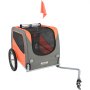 VEVOR Hundeanhänger 30 kg Fahrradanhänger Kohlenstoffstahl + 600D Oxford-Gewebe + PP faltbar 1440 x 720 x 779 mm als Anhänger Gefaltete Größe 760 x 560 x 195 mm Orange&Grau