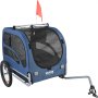 VEVOR Hundeanhänger 45 kg Fahrradanhänger Kohlenstoffstahl + 600D Oxford-Gewebe + PP faltbar 1440 x 725 x 845 mm als Anhänger Gefaltete Größe 810 x 570 x 195 mm Blau