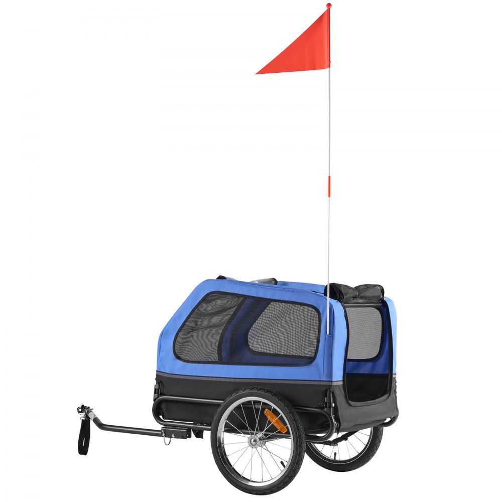 VEVOR Dog Bike Trailer, Supports up to 40 kg, Pet Cart Bicycle Carrier for Small & Large Dogs, Easy Folding Frame with Quick Release Wheel, Universal Bicycle Coupler, Reflector, Flag, Internal Leash
