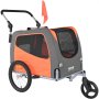 VEVOR Hunde-Fahrradanhänger, trägt bis zu 30 kg, 2-in-1-Fahrradträger für Haustier-Kinderwagen, einfach zusammenklappbarer Wagenrahmen mit Schnellspannrädern, universeller Fahrradkupplung, Reflektoren