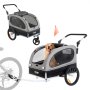 VEVOR Hundeanhänger 40 kg 2in1 Fahrradanhänger Kohlenstoffstahl + 600D Oxford-Gewebe + PP  faltbar 1470 x 720 x 780 mm als Anhänger 1530 x 720 x 825 mm als Kinderwagen Hundebuggy Jogger Anhänger
