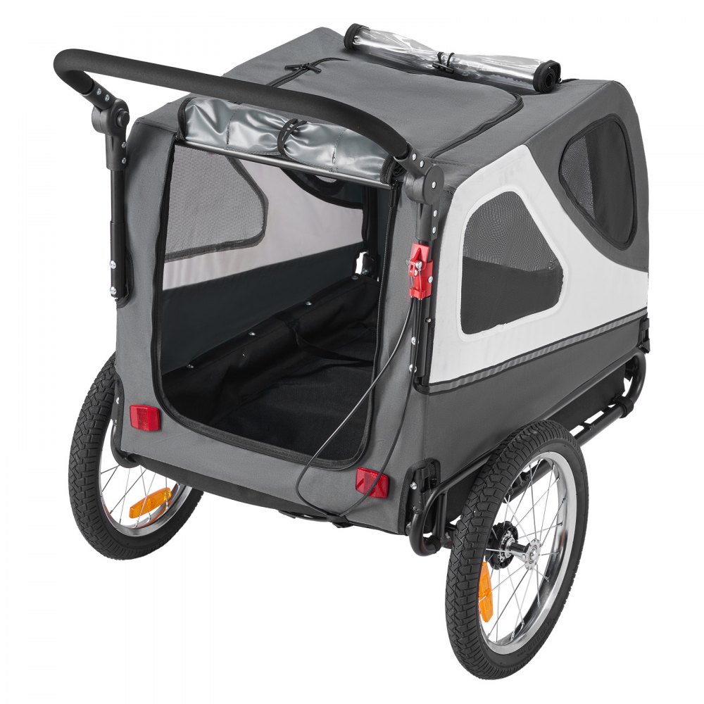 VEVOR Dog Bike Trailer, Supports up to 45 kg, 2-in-1 Pet Stroller Cart Bicycle Carrier for Small & Large Dogs, Easy Folding Frame with Quick Release Wheel, Universal Bicycle Coupler, Internal Leash