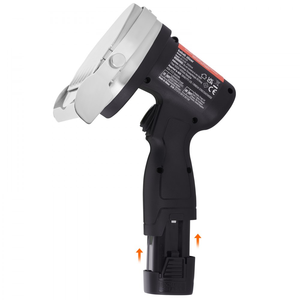 VEVOR Dönnerschneider 80 W Kebabschneider, Kabelloses Elektromesser Gyrosmesser, Elektrisches Schawarma Dönermesser 0-8 mm Einstellbare Dicke, Commercial Kebab Slicer mit 100 mm Klingen Schwarz