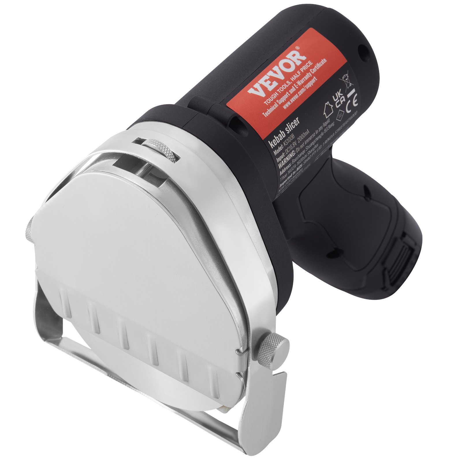 VEVOR Dönnerschneider 80 W Kebabschneider, Kabelloses Elektromesser Gyrosmesser, Elektrisches Schawarma Dönermesser 0-8 mm Einstellbare Dicke, Commercial Kebab Slicer mit 100 mm Klingen Schwarz