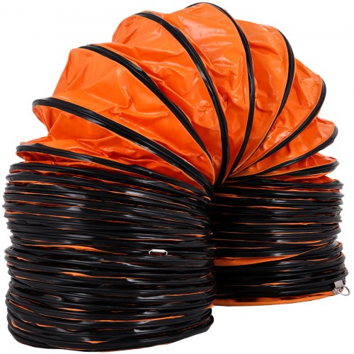 VEVOR Flexible Lüftungsleitung PVC 32 Fuß 10 m Lufttransportschlauch 10Inch 250 mm Warmluftschlauch Orange (32FT/10 m-10inch/250 mm) 31 x 30 x 29 cm Belüftungsschlauch für Heizgebläse Gewicht 6,41 kg