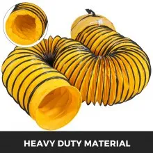 VEVOR Lufttransportschlauch 7,6 m Länge Lüfterschlauch, 30,48 cm Durchmesser Warmluftschlauch, Gelb Lüftungsschlauch, PVC Abluftschlauch, Wäschetrocknerschlauch, Entlüftungsschlauch für Klimaanlagen
