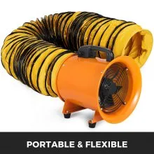 VEVOR Lufttransportschlauch 7,6 m Länge Lüfterschlauch, 30,48 cm Durchmesser Warmluftschlauch, Gelb Lüftungsschlauch, PVC Abluftschlauch, Wäschetrocknerschlauch, Entlüftungsschlauch für Klimaanlagen