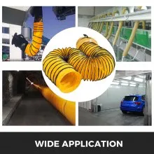 VEVOR Lufttransportschlauch 7,6 m Länge Lüfterschlauch, 30,48 cm Durchmesser Warmluftschlauch, Gelb Lüftungsschlauch, PVC Abluftschlauch, Wäschetrocknerschlauch, Entlüftungsschlauch für Klimaanlagen