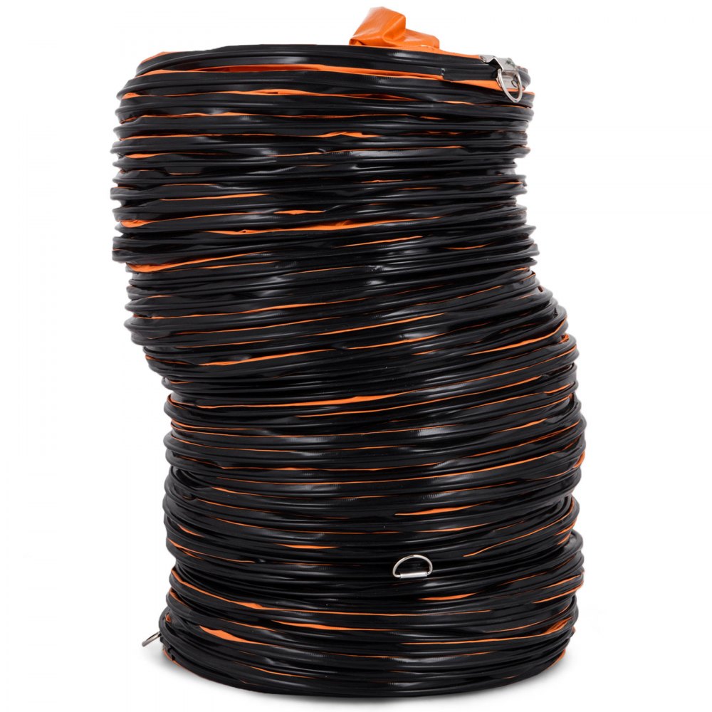 VEVOR Lufttransportschlauch 5 m Länge Lüfterschlauch, 20,3 cm Durchmesser Warmluftschlauch, Orange Lüftungsschlauch, PVC Abluftschlauch, Wäschetrocknerschlauch, Entlüftungsschlauch für Klimaanlagen