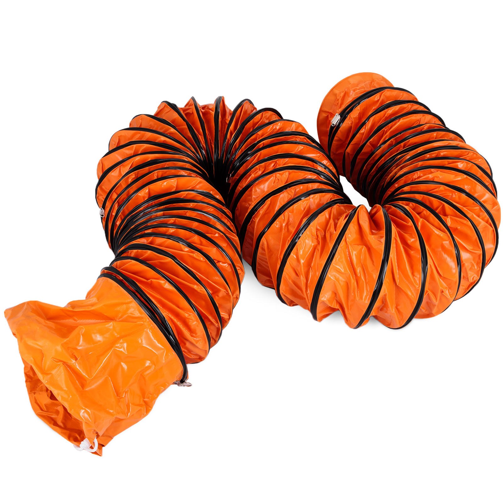 VEVOR Lufttransportschlauch 5 m Länge Lüfterschlauch, 20,3 cm Durchmesser Warmluftschlauch, Orange Lüftungsschlauch, PVC Abluftschlauch, Wäschetrocknerschlauch, Entlüftungsschlauch für Klimaanlagen