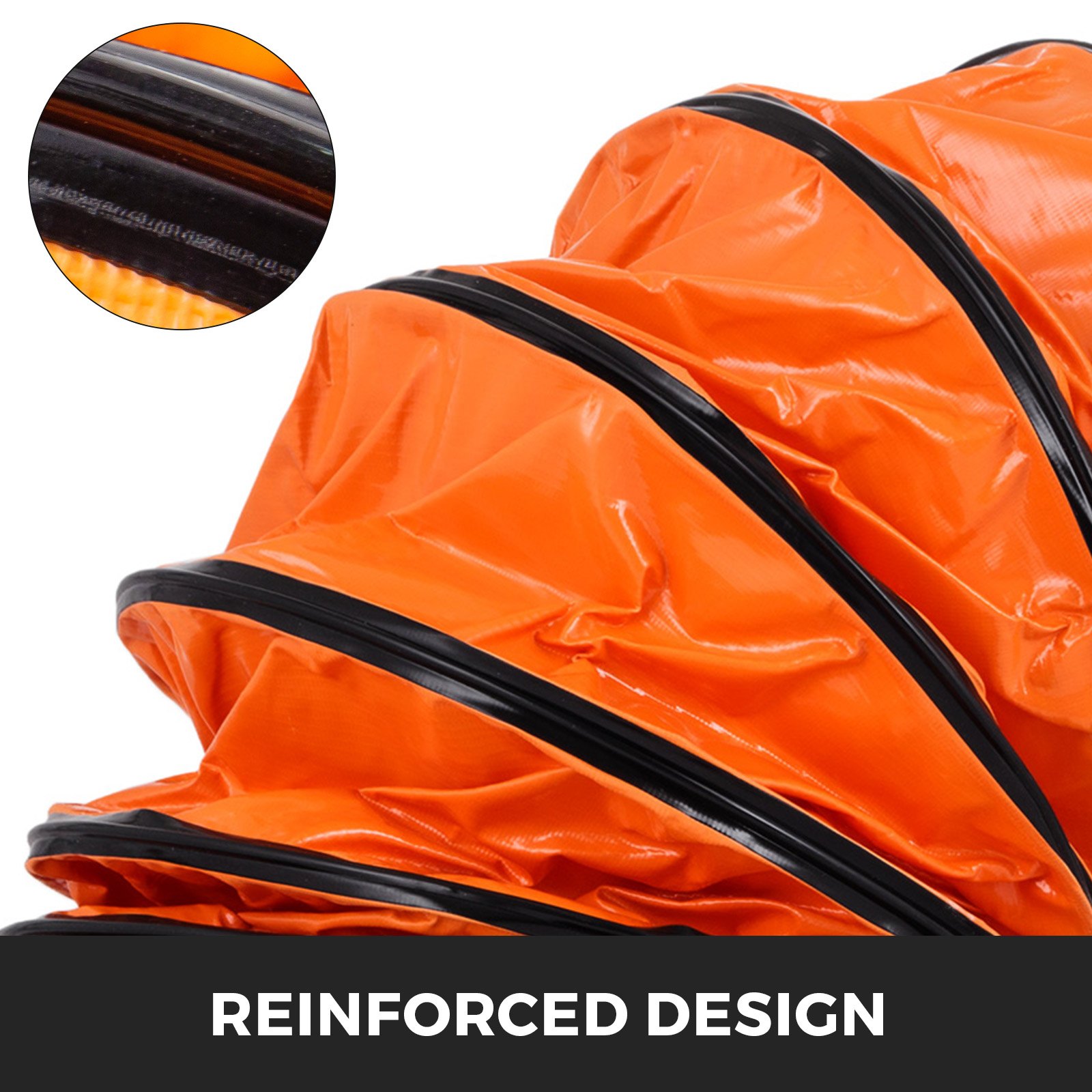 Lufttransportschlauch Warmluftschlauch Orange Pvc-beschichtet Lüftungsschlauch