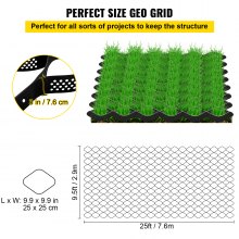 VEVOR Ground Grid Paver Geocell Grid 3 Zoll dickes Geo Grid 25 x 9,5 Fuß HDPE für Kies