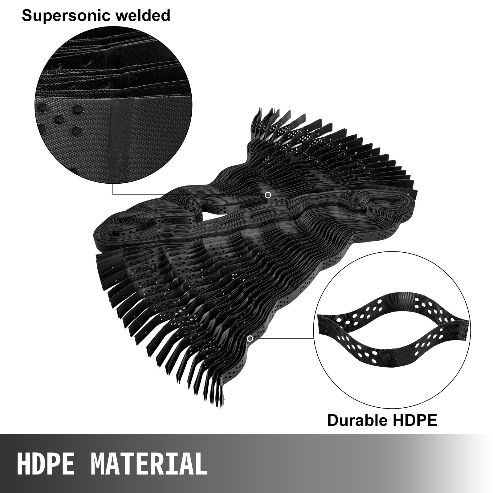 VEVOR Geo Grid-Bodengitter, 2,7 x 5,1 m, Geozellengitter, 5,1 cm dick, Kiesgitter aus HDPE-Material, Bodenstabilisierungsgitter, Kies-Bodengitter für Hangauffahrten, Garten