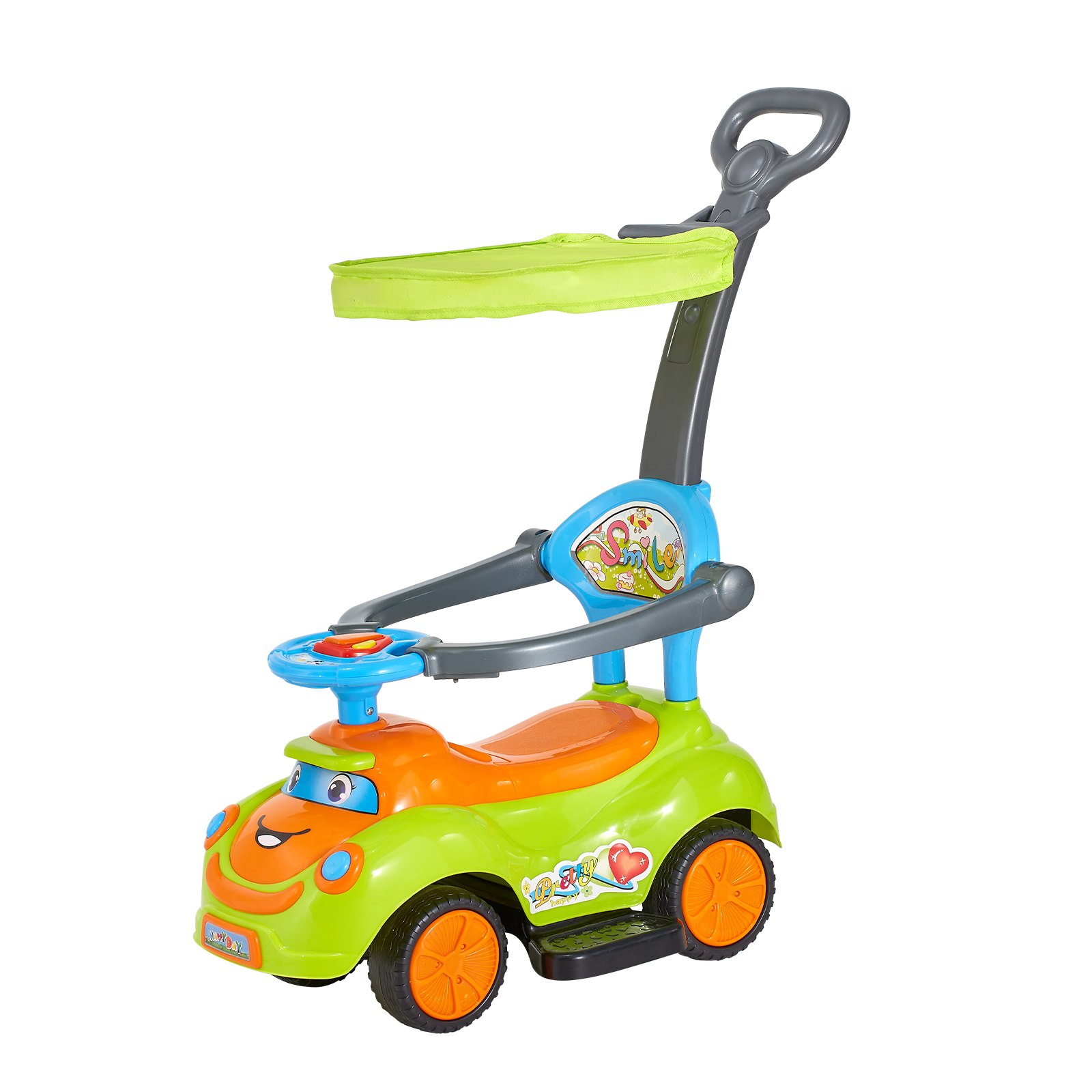 VEVOR Rutschauto, 830 x 420 x 880 mm Rutscher, Schub Car mit Schutzgeländer, Griff & Stauraum unter dem Sitz, Lauflerngerät 25 kg Tragkraft, Lauflernhilfe für Kleinkinder von 19 bis 36 Monaten