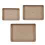 VEVOR Backformen-Set 8-tlg. antihaftbeschichtete Kochgeschirrplatten und -bleche aus Karbonstahl, Backgeschirr-Kochsets für den Küchenofen mit Silikongriffen, für Keksen Kuchen Muffins Brot Golden