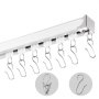 VEVOR Schiebe-Deckenvorhangschienensystem Set 2,7 m Raumteiler-Gardinenschiene Halterung zur Decken-/Wandmontage für Wohnzimmer Schlafzimmer mit Haken & Hardware & 3 Schienen, weiß 2710 x 68 x 46 mm