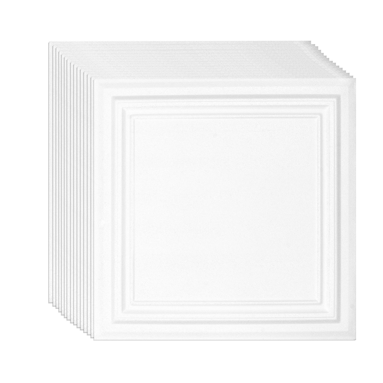 VEVOR Ceiling Tiles, 16-pack 20 x 20 inches, suspended ceiling tiles made of high-quality polystyrene, easy installation/cutting, self-adhesive plastic ceiling tiles, basement ceiling cladding as decoration for home/office