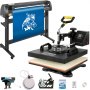 VEVOR 38x38cm Heißpresse maschine 5 In 1 Transferpresse hitzepressemaschine und 1350mm Vinyl Cutter Plotter Cutting Plotter Desktop Machine