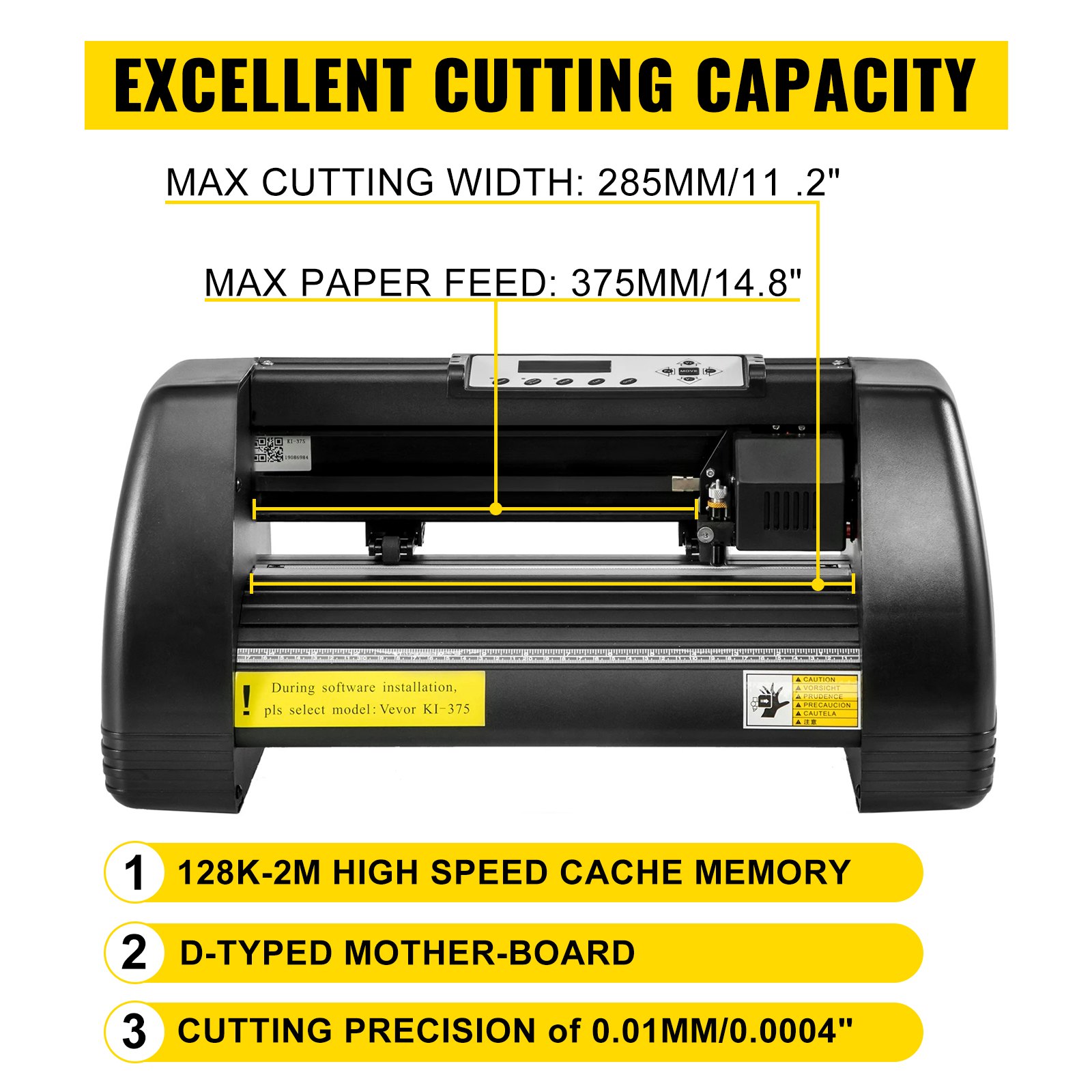 VEVOR 5in1 Hitzepresse 381x381 mm Transfer 355,6 mm Vinyl Schneideplotter Schneiden 3 Klingen