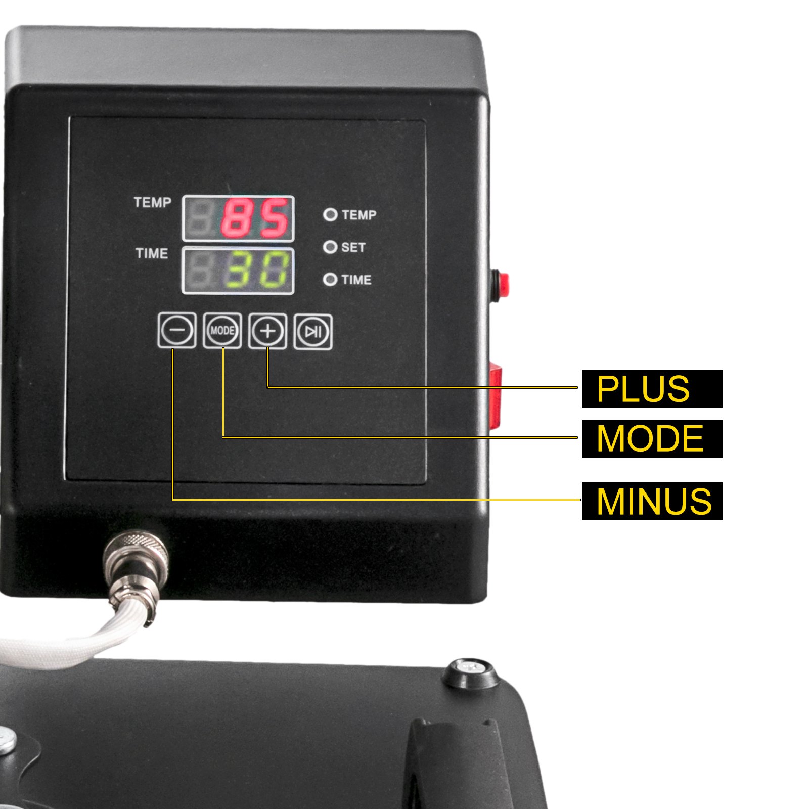 VEVOR 6 in 1 Heißpresse Heat Press für Textil Transferpresse Textilpresse mit Plattenpresse von 38 x 38 cm, Textildruckpresse von 1000 w, Geeignet für Hüte, Mützen, T-Shirts, Tassen