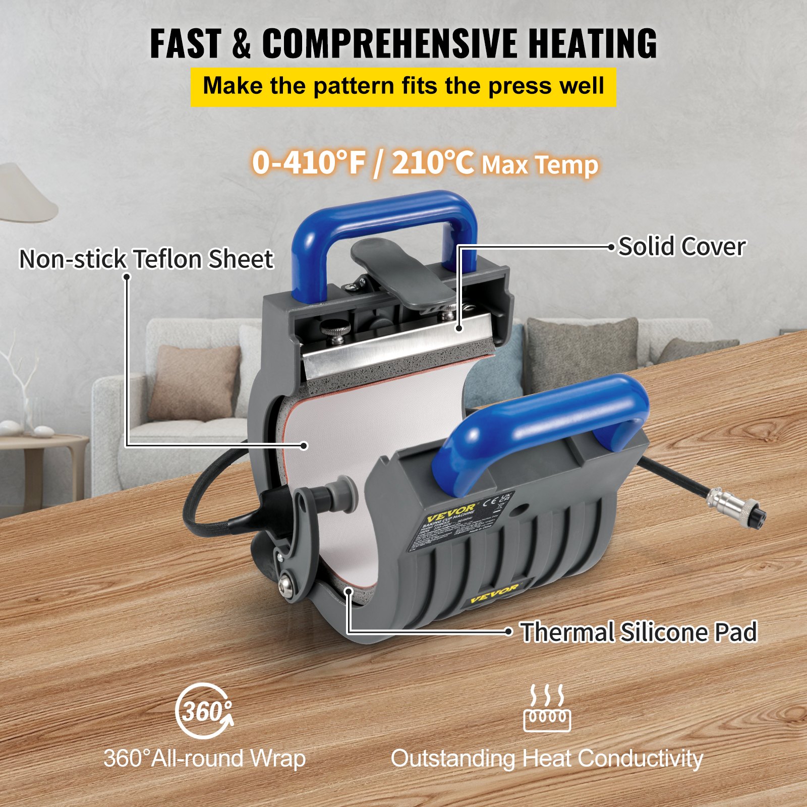 VEVOR Mini Tassenpresse Maschine Becherpresse Heizung Bedrucken Sublimationspresse 11 Unzen 280 W Becherpresse DIY 15 x 12 x 20,5 cm Tassenpresse