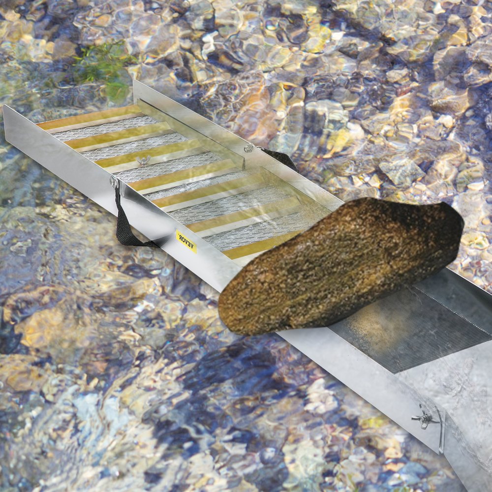 VEVOR Faltbare Schleusenbox aus Aluminiumlegierung, Kompakte 127 cm Schleusenboxen für Gold, Leichte Goldschleusenausrüstung, Tragbare Schleusenboxen mit Bergmannsmoos, Fluss, Bach usw.