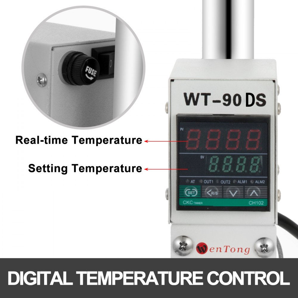 VEVOR Heißfolienprägemaschine 10 x 13 cm Heißfolienprägung Maschine, 300 W Hot Foil Stamping Machine mit Skala, Positionierungsschieber, LCD-Bildschirm, Leather Bronzing Printing, Bronzing Machine