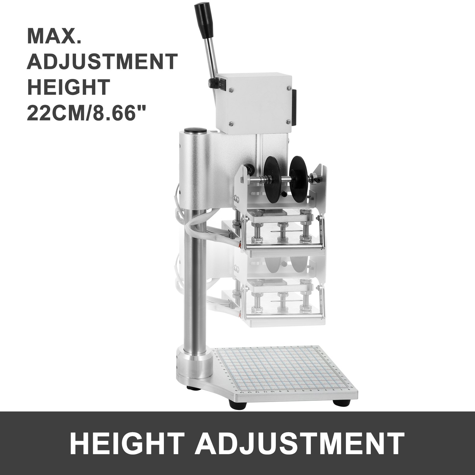 VEVOR Heißfolienprägemaschine 10 x 13 cm Heißfolienprägung Maschine, 300 W Hot Foil Stamping Machine mit Skala, Positionierungsschieber, LCD-Bildschirm, Leather Bronzing Printing, Bronzing Machine