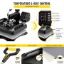 VEVOR 6 in 1 Transferpresse 1000 W 29 x 38 cm Hitzepresse Hitzepresse Maschine 0-210 °C DIY T-Shirtpresse mit digitaler LED-Temperatur- und Zeitkontrolle