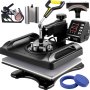 VEVOR 6 in 1 Transferpresse 1000 W 29 x 38 cm Hitzepresse Hitzepresse Maschine 0-210 °C DIY T-Shirtpresse mit digitaler LED-Temperatur- und Zeitkontrolle