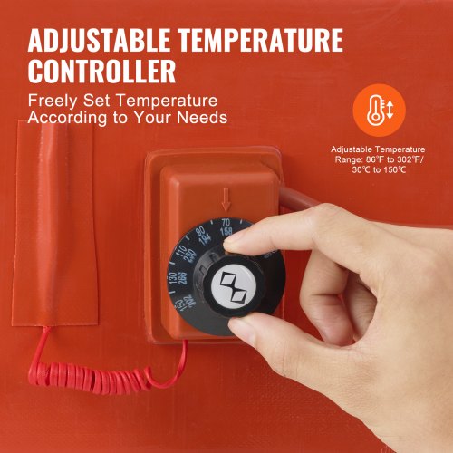 Produktbild von Fassheizband 1000 W Mit Thermostat (30–150 °C) – Silikon-Ölfassheizung Für 200-l-Fässer (EU-Stecker)