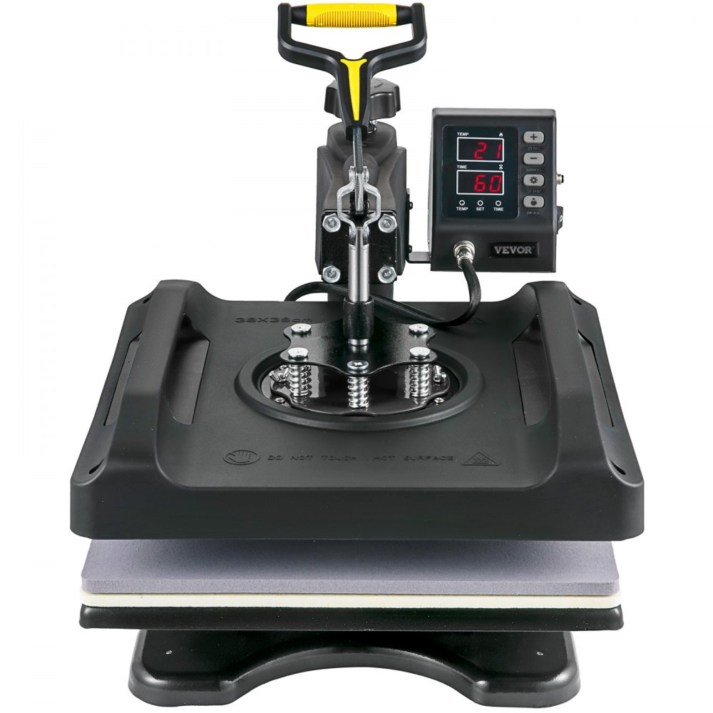 VEVOR Transferpresse 5 in 1 Hitzepresse 38 x 38 cm Hitzepresse Maschine DIY T-Shirtpresse mit Digitaler LED-Temperatur- und Zeitkontrolle für Sublimation Becher T-Shirt Platte Kappe Hut