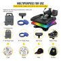 VEVOR Transferpresse 5 in 1 Hitzepresse 38 x 38 cm Hitzepresse Maschine DIY T-Shirtpresse mit Digitaler LED-Temperatur- und Zeitkontrolle für Sublimation Becher T-Shirt Platte Kappe Hut