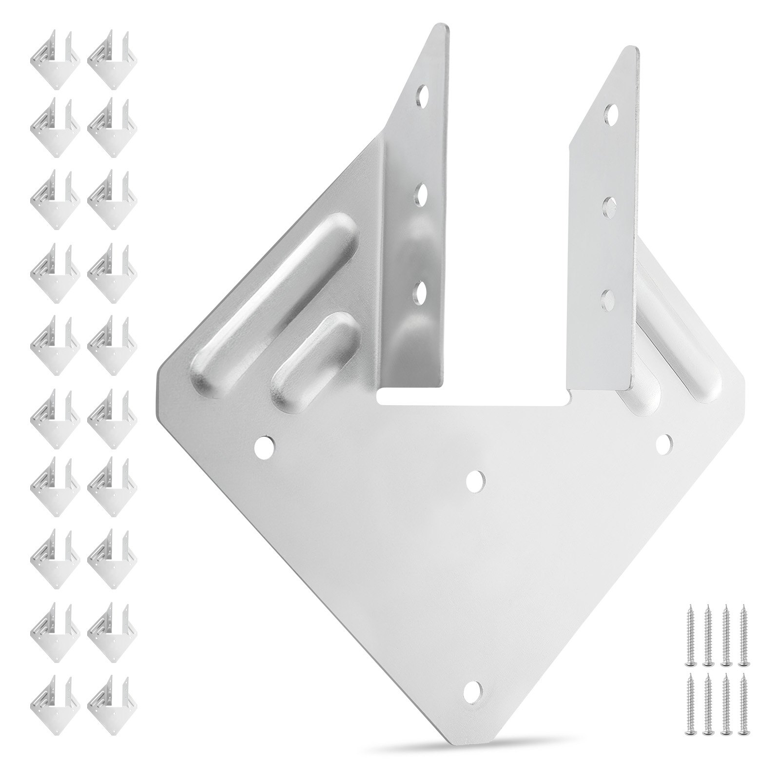 VEVOR Holzverbinder, Innenmaß 40x21x63 mm, Balkenverbinder aus hochfestem Stahl mit schwarzer Rostschutzbeschichtung, Pfostenträger, Balkenträger für Dachbalken-Holzkonstruktionen, 25 Stück