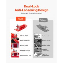 VEVOR Traktorschaufelschutz, 2 Stück Schaufelkantenschutz aus Stahl, Anti-Rutsch-Vorrichtung mit doppelten Sechskant-Kontermuttern & -schrauben, für Schnee, Laubentfernung & Kiesstreuung (rot)