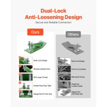 VEVOR Traktor Eimerschutz, 2 Stk. Schaufelkantenschutz, Anti-Rutsch-Vorrichtung mit doppelten Sechskant-Kontermuttern & -schrauben, zum Schneeräumen, Laubräumen & Verteilen von Kies (grün)