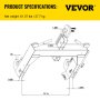 VEVOR 3-Punkt-Schnellkupplung – Spezifikationen, Nettogewicht: 61,07 lbs / 27,7 kg.