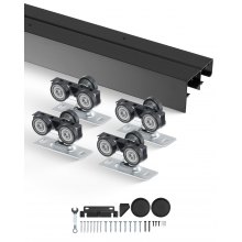 VEVOR Schiebetür-Schienensatz Hardware Doppelschienen 1219mm Schiebetürsystem